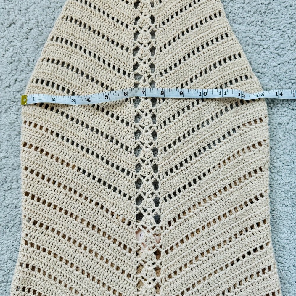 NWOT $218 Revolve Camila Coelho Lyssa Hand Crochet Halter Mini Dress in Sand Med - Picture 12 of 16